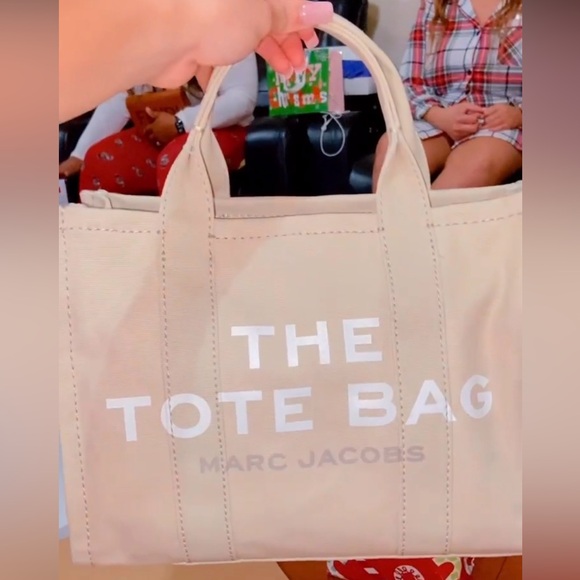 Marc Jacobs Tan Tote with White Lettering - Picture 1 of 3